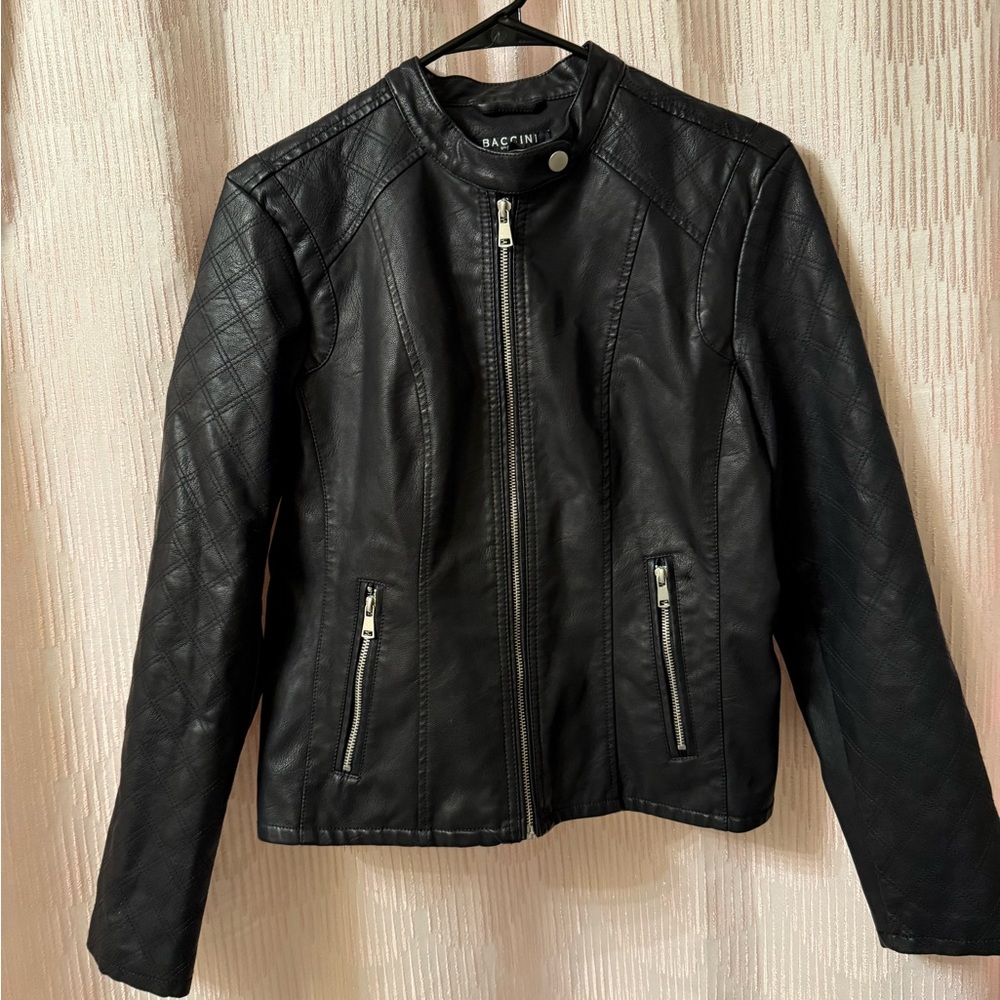 Black Quilted Women's Leather Jacket